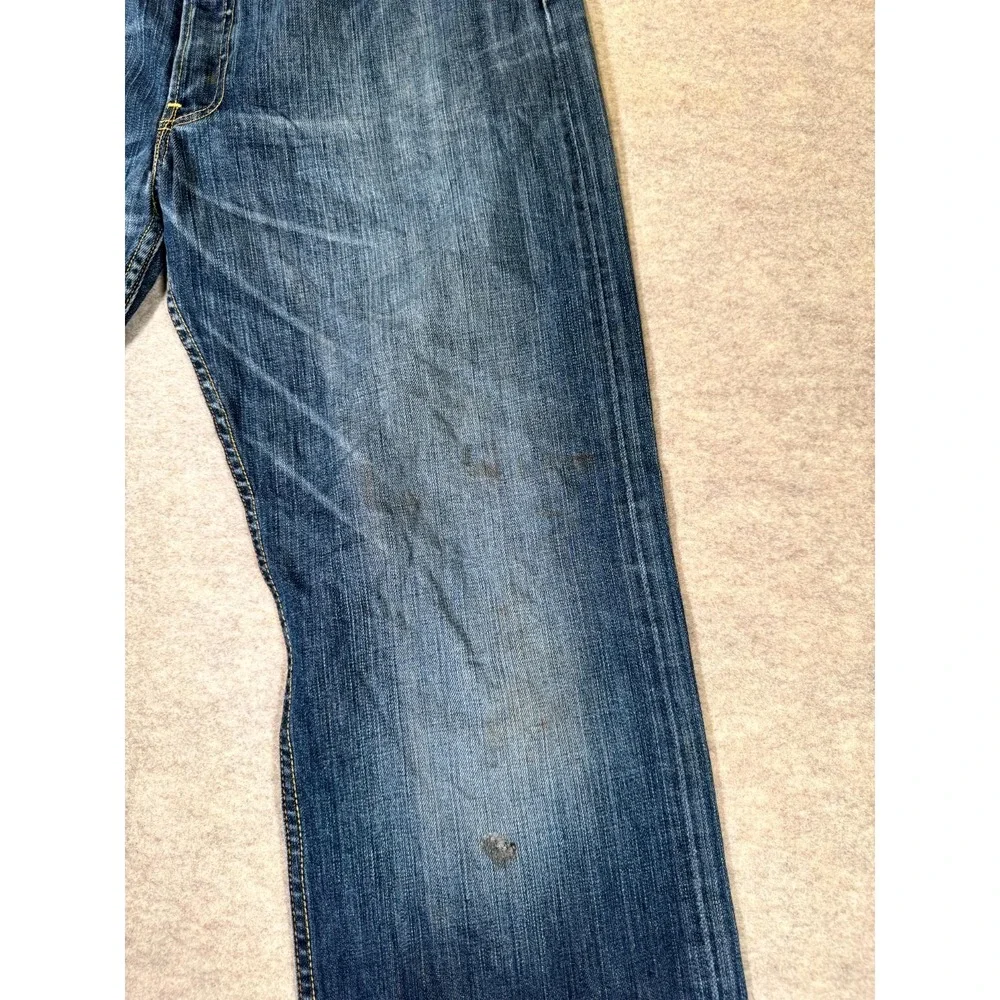 Levis 501 Original Fit Straight Jeans Mens 36x34 Blue Denim Cotton‎ Button Fly